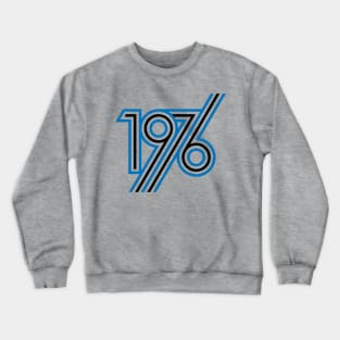 1976 style 70`s blue black line Crewneck Sweatshirt